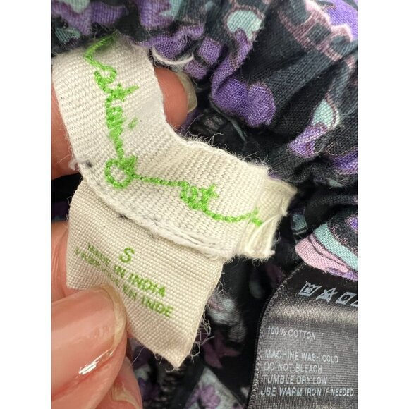 Staring at Stars Women's Small Boho Purple Floral Halter Jumpsuit Romper Cotton - Picture 6 of 12